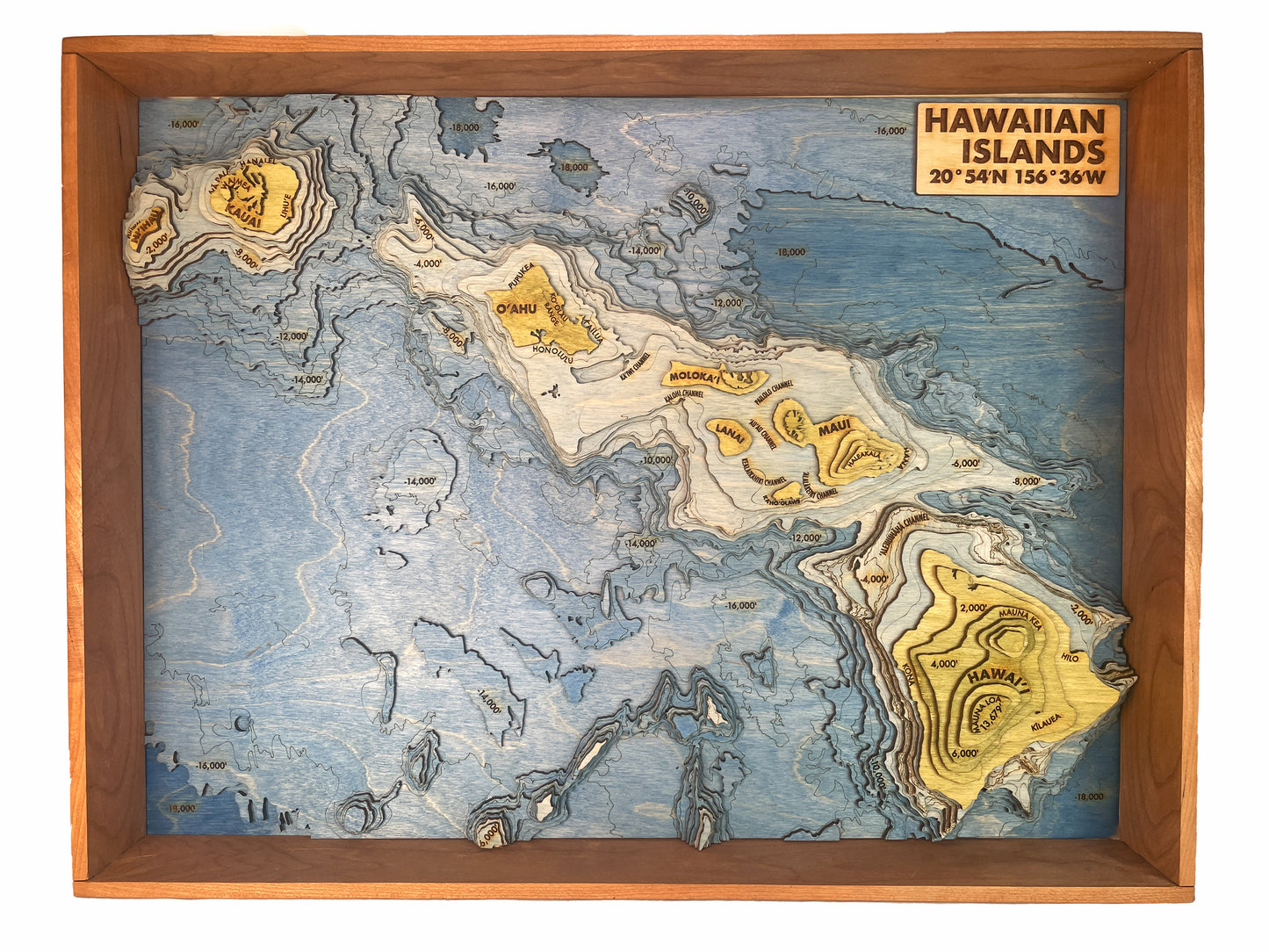 Hawaiian Islands Topographic Map