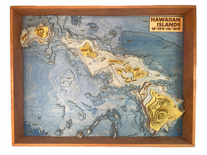 Hawaiian Islands Topographic Map