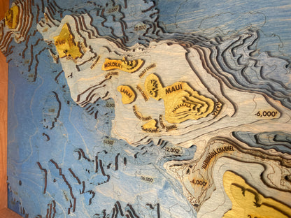 Hawaiian Islands Topographic Map