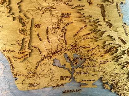 O'ahu Topographic Map