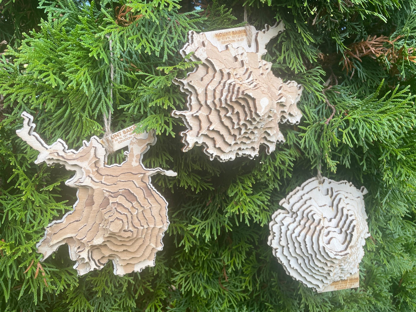 Cascade Mountain Map Ornaments