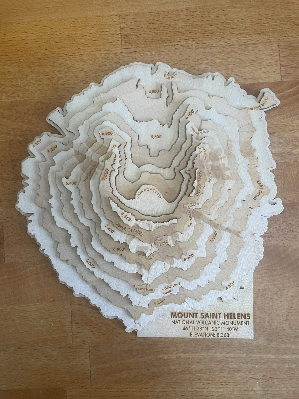 Mt. St Helens Topographic Map – 48 Contours