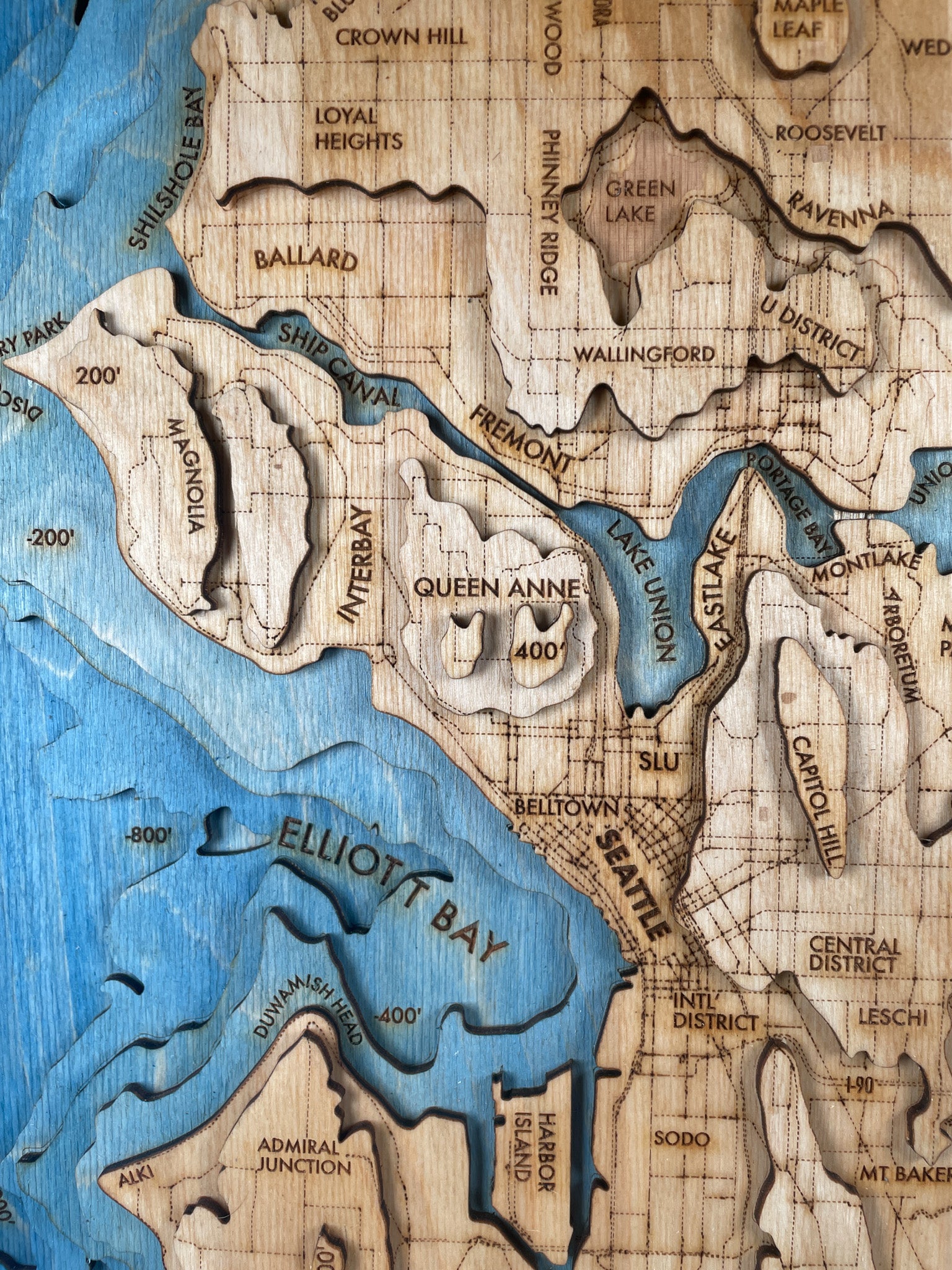 20x15 Seattle map detail