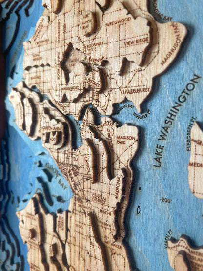 10x8 Seattle map detail